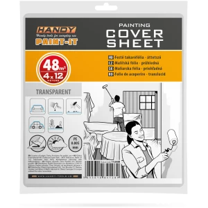 Afbeelding van Afdekfolie Schilderen / Verven PE 5 Micron – 4 × 12 m (48 m²) – Transparante Beschermfolie Voor Meubels