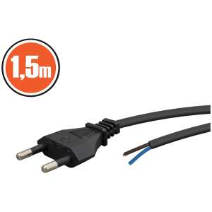 Afbeelding van 1,5 m zwarte monteerbare voedingskabel - AC stroomkabel met CEE 7/16 stekker - geschikt voor computers en