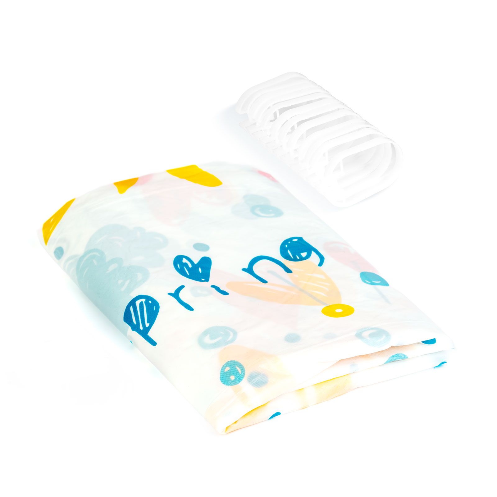 Afbeelding van Douchegordijn Met Ringen – 180 × 180 Cm – PEVA – Semi-Transparant – Druppel, Lente Of Ruit Patroon