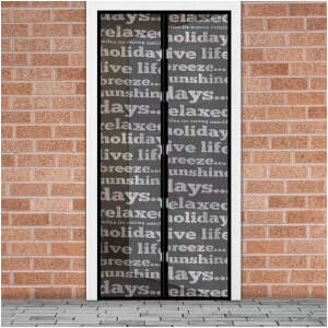 Afbeelding van Magnetisch Vliegengordijn / Hordeur Tegen Insecten – Hor met Magneten – Tekstpatroon – 100 x 210 cm –