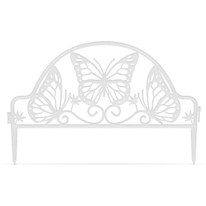 Afbeelding van 10x Tuinborder / Gazonrand / Tuinafzetting – Kunststof Tuinhek met Vlinderpatroon – 48 x 31 cm – Zwart