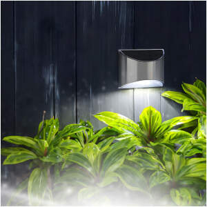 Afbeelding van Solar Wandlamp Met 4 SMD LEDs – Solar LED Buitenlamp Met Koel Wit Licht – Energiezuinige Wandverlichting