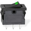Afbeelding van 5x Rocker Schakelaar Zwart Met Groene LED – Verlichte Tuimelschakelaar SPST 12V 15A – Inbouw ON/OFF