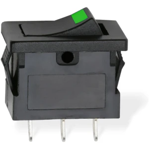 Afbeelding van 5x Rocker Schakelaar Zwart Met Groene LED – Verlichte Tuimelschakelaar SPST 12V 15A – Inbouw ON/OFF