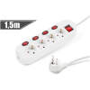 Afbeelding van Stekkerdoos 4-Voudig - 250V • 16A - 1,5 m Kabel - Individueel Schakelbare Stopcontacten - Met Aardcontact