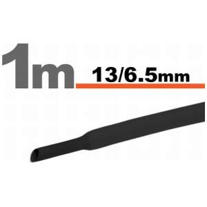 Afbeelding van 10× 1 Meter Krimpkous Zwart 13 / 6,5 mm – 10 Stukken Van 1 Meter – Warmtekrimpbuis Voor Isolatie En