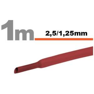 Afbeelding van 20x 1 Meter Krimpkous Rood 2,5 / 1,25 mm – 20 stukken van 1 Meter – Warmtekrimpbuis Voor Isolatie En