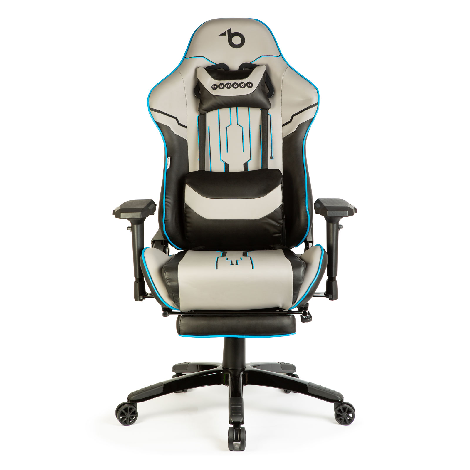 Afbeelding van Gaming Stoel Met Kussens En Voetensteun – Ergonomische Bureaustoel Met 4D Armleuningen En Verstelbare