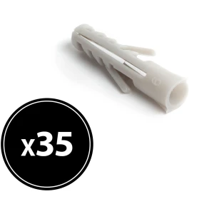 Afbeelding van 35x Muurplug 6 X 30 Mm – Kunststof Dowel Voor Beton En Steen – Universele Wall Plug Zonder Schroef –