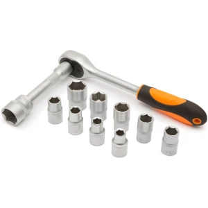 Afbeelding van Ratel Dopsleutelset 1/2" – 12-Delig – Doppen 10–24 mm – Chroom-Vanadium Staal – Met