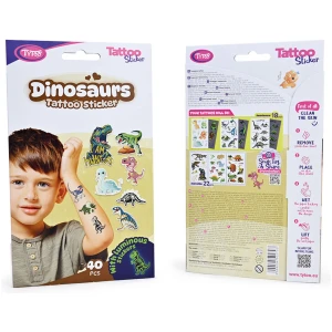 Afbeelding van Tijdelijke Tattoos Kinderen - Dino Tattoo Sticker Set met T-Rex & Baby Dino’s - 40 Stuks [TY50270] -
