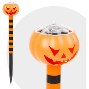 Afbeelding van 1x Solar Tuinlamp LED op Zonne-Energie – Pompoen Lantaarn Decoratielamp – 1 LED – Met Grondpen –