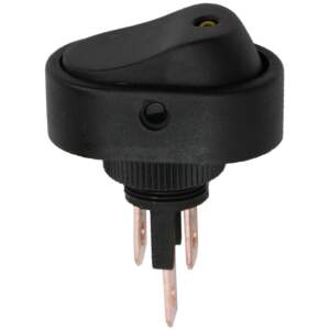 Afbeelding van 5x Verlichte Wipschakelaar SPST ON-OFF - Rocker Switch 12V DC 20A - Inbouw Schakelaar Met Gele LED Indicatie