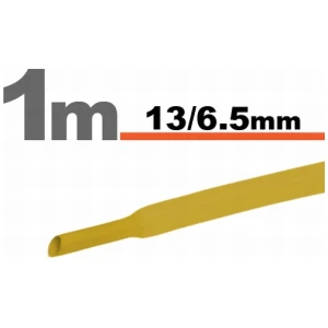 Afbeelding van 10× 1 Meter Krimpkous Geel 13 / 6,5 mm – 10 Stukken Van 1 Meter – Warmtekrimpbuis Voor Isolatie En