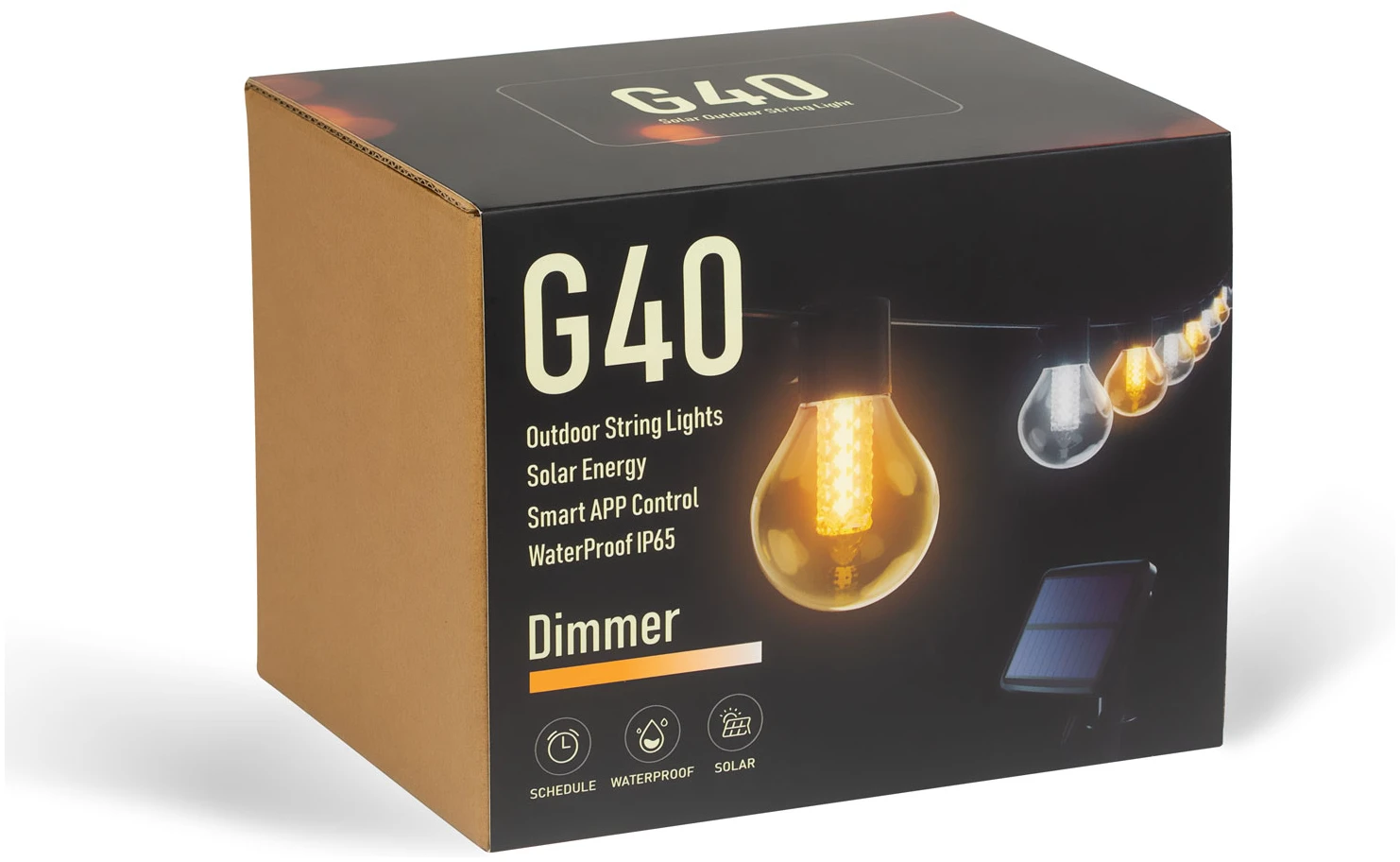 Afbeelding van Smart Solar Lichtsnoer – 15 LED Lampen – Instelbare Kleurtemperatuur – 7,5 M – Met Bluetooth App En