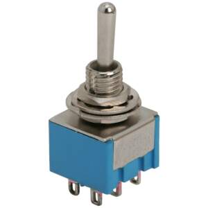 Afbeelding van 5x Tuimelschakelaar DPDT 2-Polig ON-OFF-ON – 3-Standen Toggle Switch 250V 3A – Inbouw Schakelaar Voor