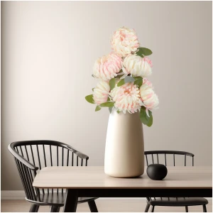Afbeelding van Kunstplant voor Binnen - Woon & kamer Decoratie - Chrysanthemum - Roze - 12 x 58 cm - nepplant - 1 Stuks