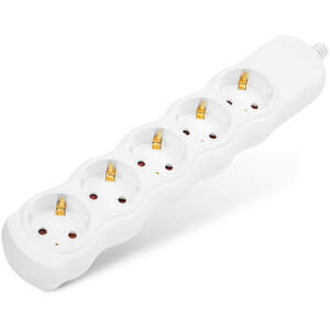 Afbeelding van Stekkerdoos 5-voudig - Zelfmontage zonder Kabel - Kinderbeveiliging - 250V • 16A - Wit [20225RE] - 7825