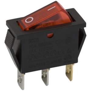 Afbeelding van 5x Verlichte Wipschakelaar SPST ON-OFF - Rocker Switch 250VAC 16A (20A) - Inbouw Schakelaar Met Rode LED