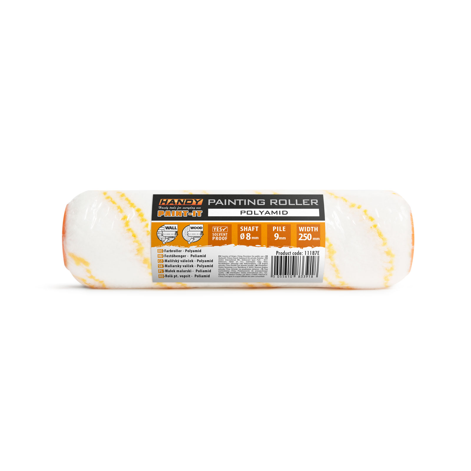 Afbeelding van Verfroller Polyamide Microfiber 250 mm – Voor Latex-, Emulsie-, Lak- En Vernisverf – Oplosmiddelbestendig