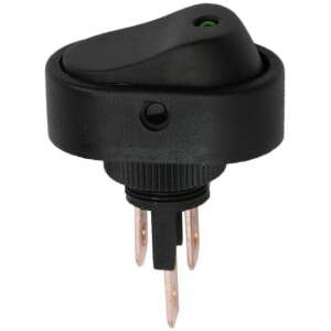 Afbeelding van 5x Verlichte Wipschakelaar SPST ON-OFF - Rocker Switch 12V DC 20A - Inbouw Schakelaar Met Groene LED