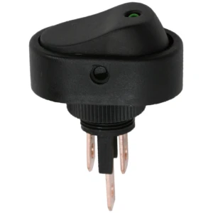 Afbeelding van 5x Verlichte Wipschakelaar SPST ON-OFF - Rocker Switch 12V DC 20A - Inbouw Schakelaar Met Groene LED