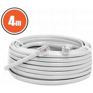 Afbeelding van 6P4C Modulaire Kabel - 6P4C Naar 6P4C - 4M - Wit - Voor Telefoon- En Dataverbindingen [20301] - 8087 5714