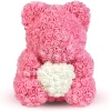 Afbeelding van Rozenbeer 40 cm – Teddybeer van Kunstrozen in Roze of Zwart/Wit – Blijvend Cadeau met Luxe Geschenkdoos
