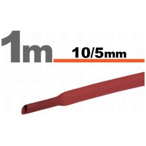 Afbeelding van 10× 1 Meter Krimpkous Rood 10 / 5 mm – 10 Stukken Van 1 Meter – Warmtekrimpbuis Voor Isolatie En