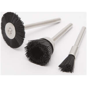 Afbeelding van Nylon Borstel Set - 3 Delige Borstelset Met Opspanstift Ø3,1mm - Max 28.000 RPM - Geschikt Voor Midi 10362
