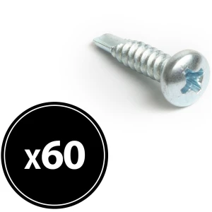 Afbeelding van 60x Zelftappende Bolkopschroef 4,2 X 19 Mm – Panhead / Bolkop Schroef Voor Hout En Gipsplaat – Kruiskop