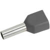 Afbeelding van 100x Geïsoleerde Dubbele Adereindhuls 2×4,0 Mm² Grijs – Cord End Terminal Voor Dubbele Bedrading –