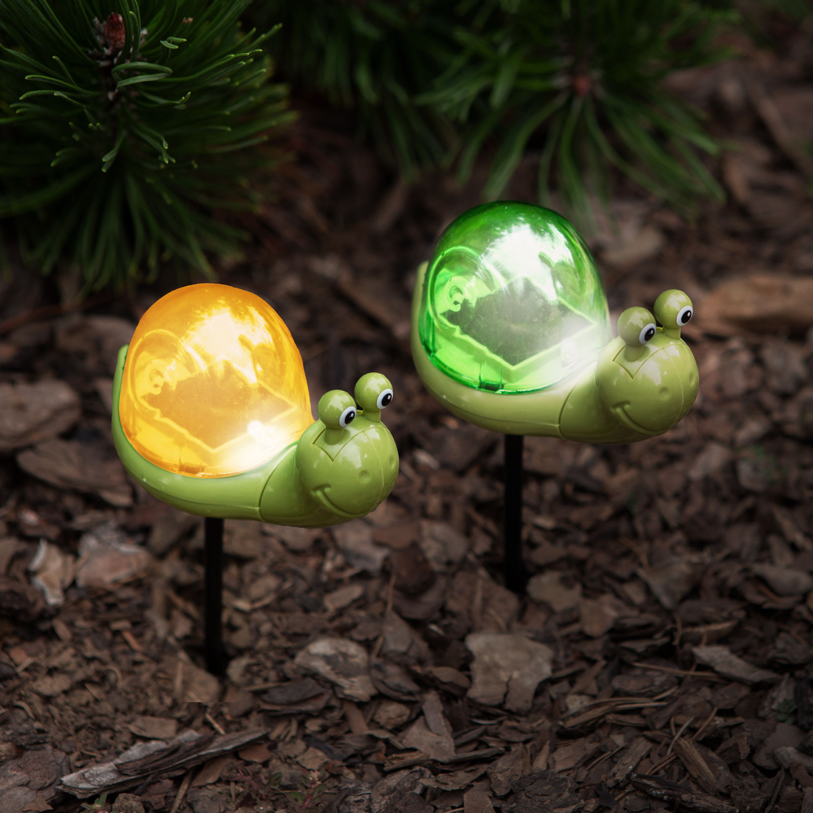 Afbeelding van Solar Tuinlamp Slak Met Grondpin – LED Tuinverlichting Op Zonne-Energie – Witte LED – Automatisch Aan