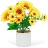 Afbeelding van Kunstplant voor Binnen - Woon & Kamer Decoratie - Zonnebloem - Nepplant - Geel - 20 x 8 cm 1 Stuks
