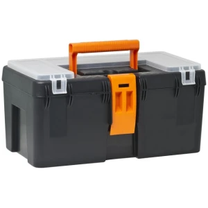 Afbeelding van Diepe Gereedschapskoffer Met Uitneembare Inlegbak – Schokbestendige Kunststof Toolbox Met Transparante