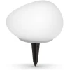 Afbeelding van Solar Tuinlamp Kiezelvorm Steen – Mat Glas – Warm Wit LED – Met Grondspies – 16,5 X 14,2 Cm – Op