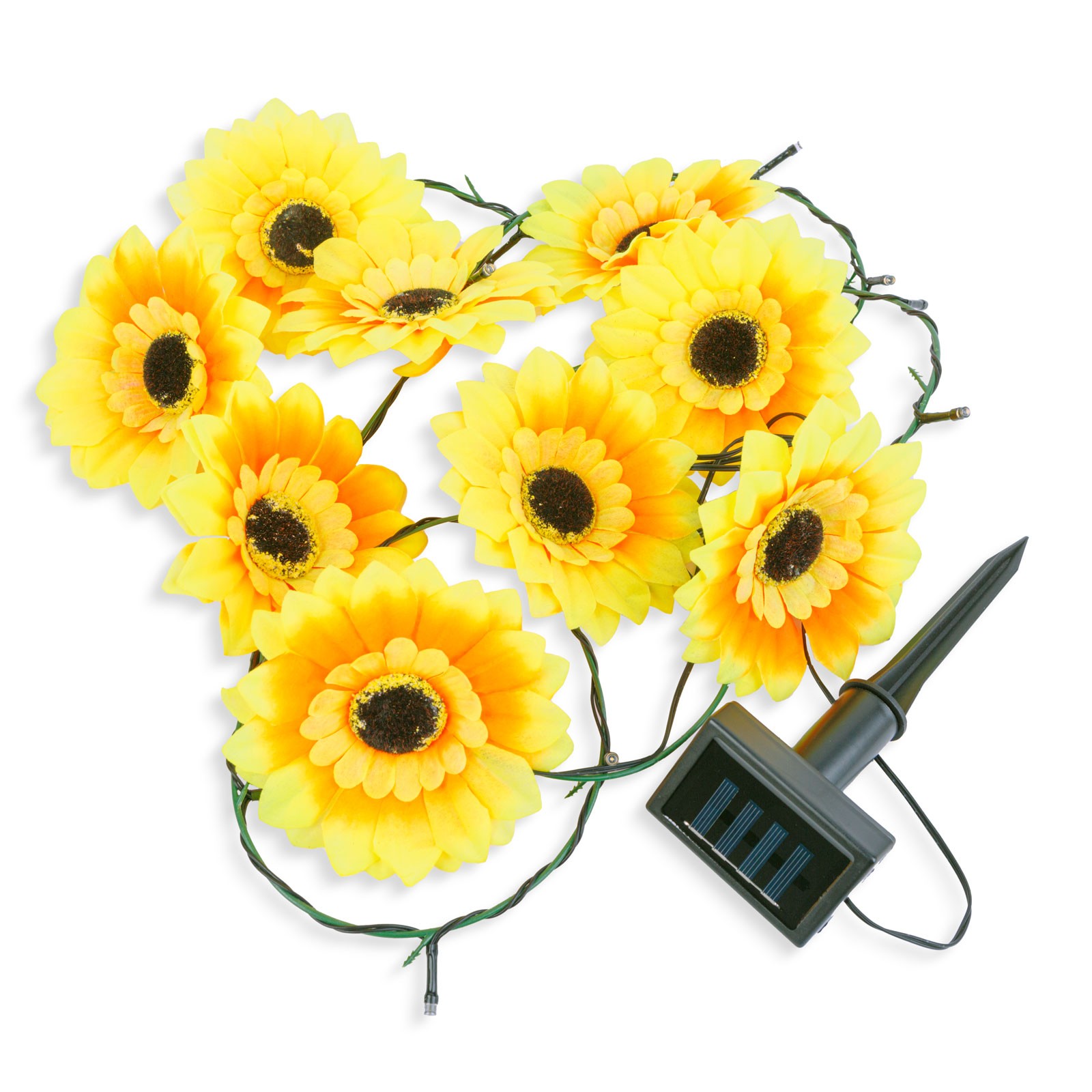 Afbeelding van Solar Bloemen Lichtsnoer – 20 Warm Witte LED’s – 2 M – Op Zonne-Energie – Automatisch Aan Bij