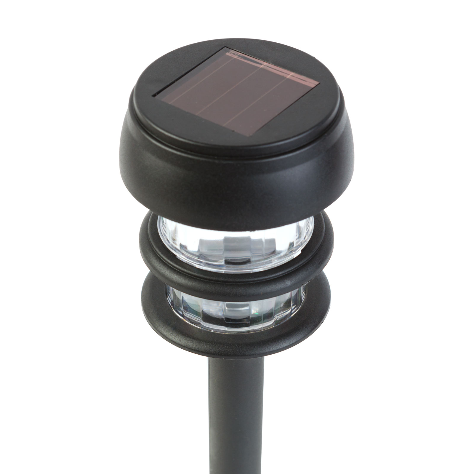 Afbeelding van 1x Solar Tuinlamp LED op Zonne-Energie – Solar Lantaarn Buiten – Wit LED Licht – Ø 7,5 x 40 cm – Met