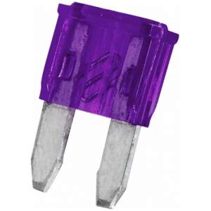 Afbeelding van 25x Mini Steekzekering 3A – Mini Knife Fuse Voor Auto En Car Audio – Paarse Autozekering 11 × 8,6 Mm –