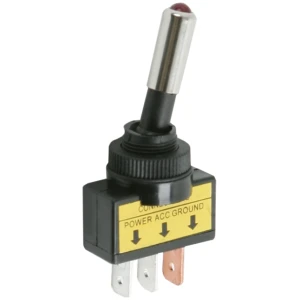 Afbeelding van 2x Tuimelschakelaar Met Rode LED SPST ON-OFF - Toggle Switch 12V DC 20A - Inbouw Schakelaar Met LED Indicatie