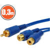 Afbeelding van RCA Splitter Kabel - 1x RCA Male naar 2x RCA Female - Tulpstekker / Audio Adapter - 30 cm - Blauw [20197] -