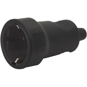 Afbeelding van Inline Schuko Contra Stekker Zwart – Losse In-Line Stopcontact – AC Socket 230V 16A – Montagebare