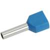 Afbeelding van 100x Geïsoleerde Dubbele Adereindhuls 2×2,5 Mm² Blauw – Cord End Terminal Voor Dubbele Bedrading –