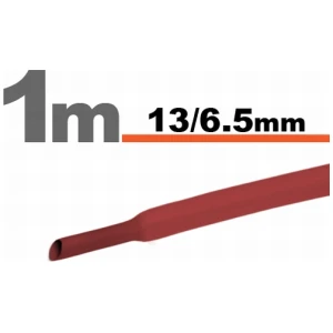 Afbeelding van 10× 1 Meter Krimpkous Rood 13 / 6,5 mm – 10 Stukken Van 1 Meter – Warmtekrimpbuis Voor Isolatie En