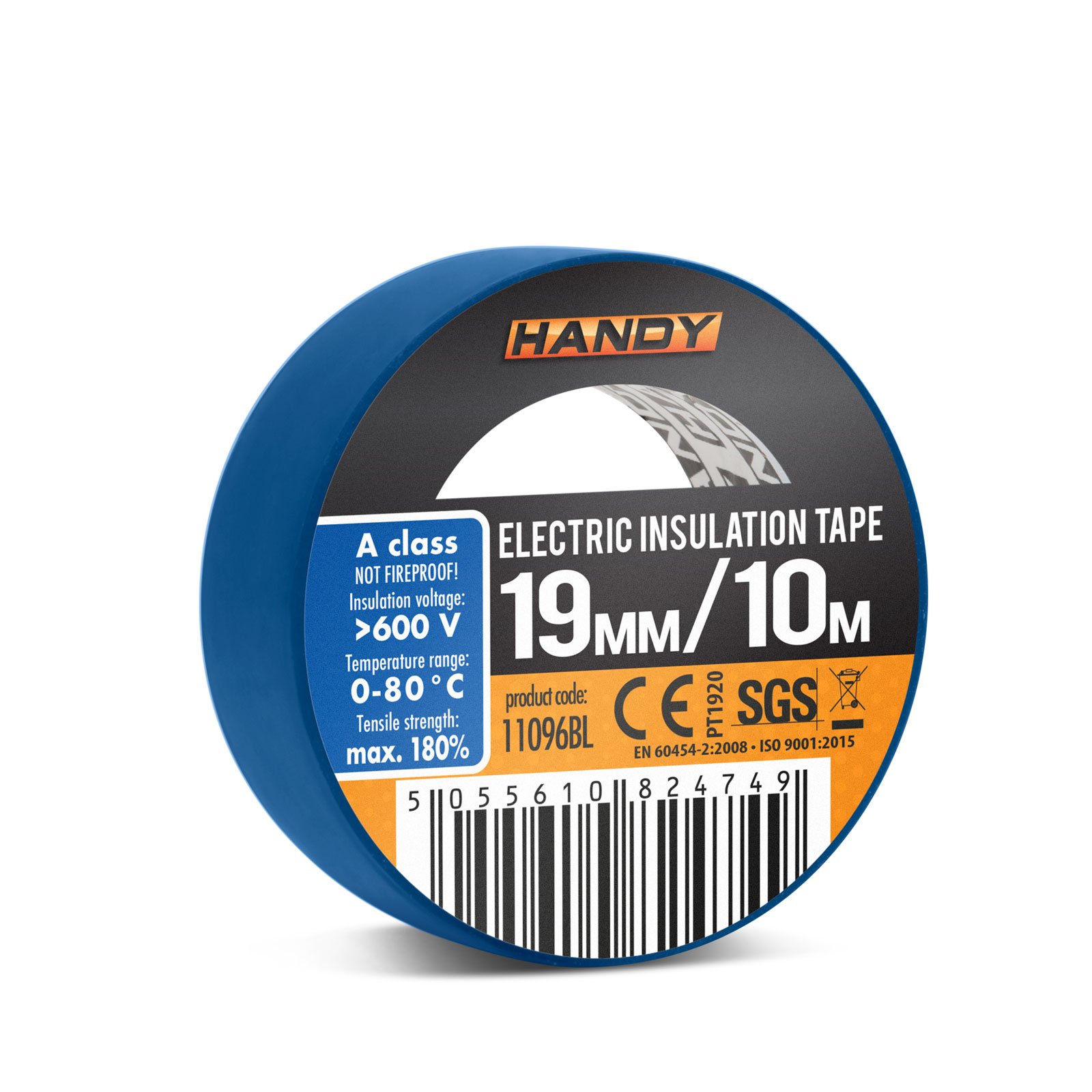 Afbeelding van 10× Isolatietape Blauw 10 m × 19 mm – Set Van 10 Rollen – PVC Elektrische Tape Voor Kabelisolatie En