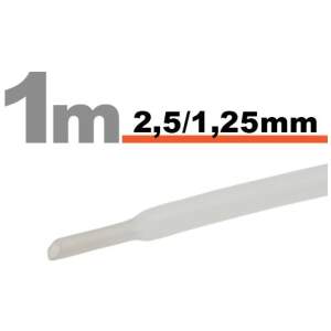 Afbeelding van 20× 1 Meter Krimpkous Transparant 2,5 / 1,25 mm – 20 Stukken Van 1 Meter – Warmtekrimpbuis Voor Isolatie