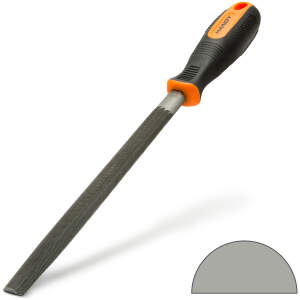 Afbeelding van Precisievijl Halfrond – Second Cut – Middelgrof – Gehard Snijvlak – Ergonomische Rubber Handgreep –