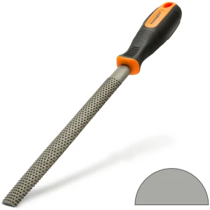 Afbeelding van Houtrasp Halfrond – Middelgrof – Gehard Snijvlak – Ergonomische Rubber Handgreep – Voor Vormgeven,