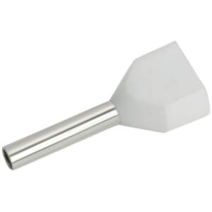 Afbeelding van 100x Geïsoleerde Dubbele Adereindhuls 2×0,5 Mm² Wit – Cord End Terminal Voor Dubbele Bedrading – Draad