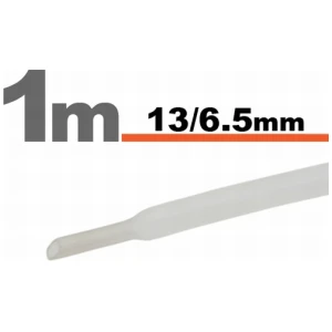 Afbeelding van 10× 1 Meter Krimpkous Wit 13 / 6,5 mm – 10 Stukken Van 1 Meter – Warmtekrimpbuis Voor Isolatie En